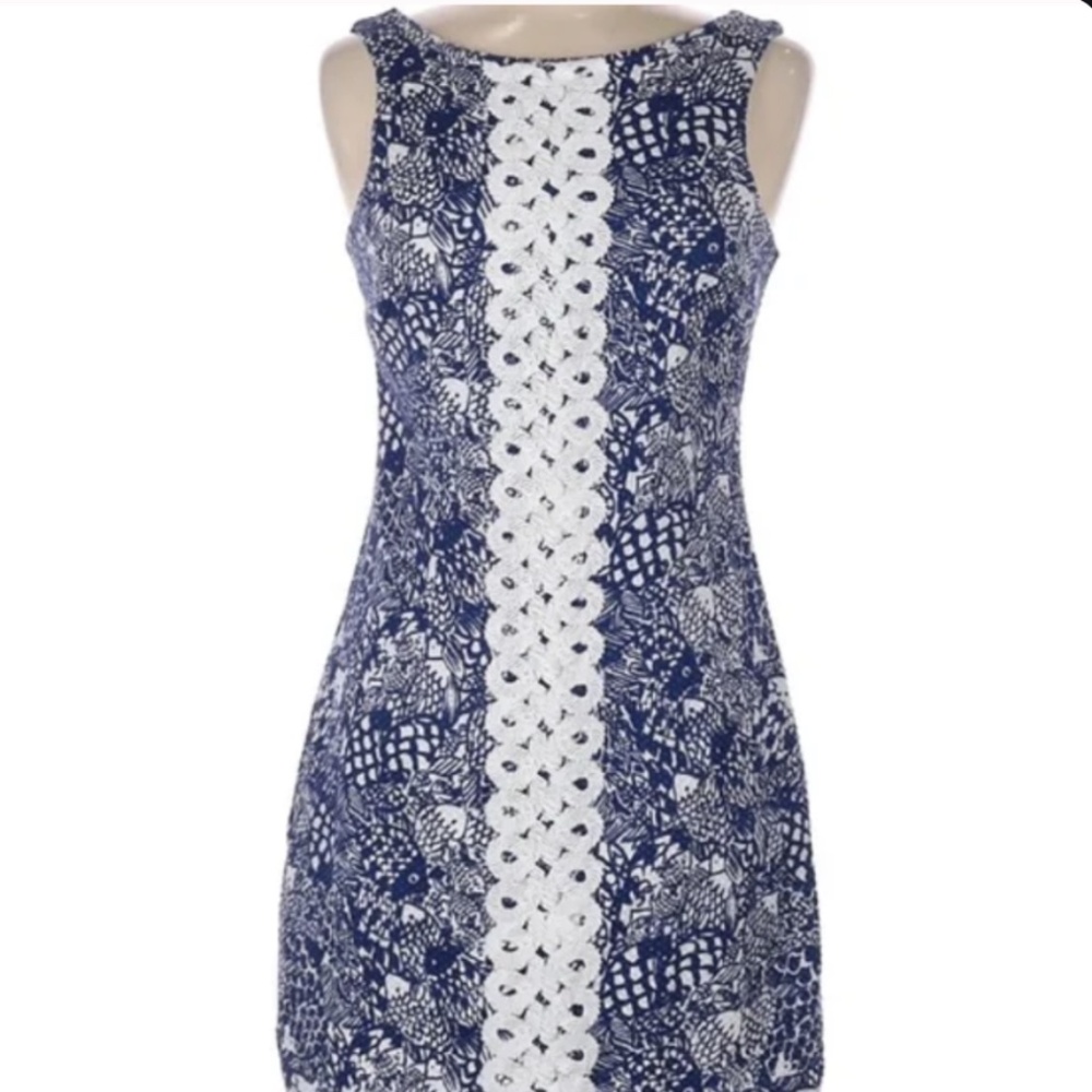 Lilly Pulitzer for Target Upstream Lace Trim Exposed Zip Barbie Sheath Dress 4